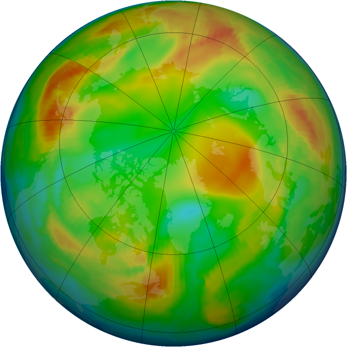 Arctic ozone map for 27 January 1997